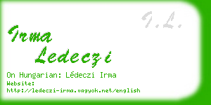 irma ledeczi business card
